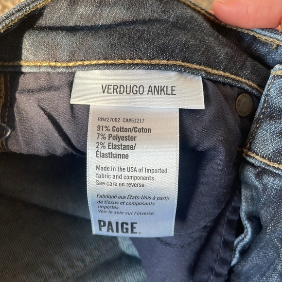 Paige verdugo ankle jean with raw hem size 27 - Picture 3 of 7